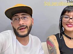 Wow, tätowierte Schönheit startet Porno-Karriere mit Deepthroat-Blowjob!