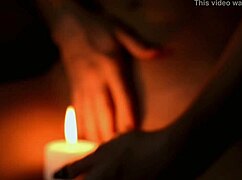 Sexy devil, hot wax on big clit and nipples!