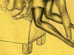 Vintage erotic drawings bring classic sensual art to life with detailed charm.