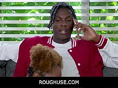 roughuse freeuse black teen stepsister gets blowjob and rough sex with james cameron and nicky rebel