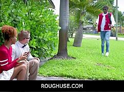 roughuse freeuse black teen stepsister gets blowjob and rough sex with james cameron and nicky rebel