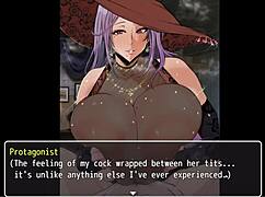 mirenas manor hentai game pornplay ep 1 bath titjob with gigantic witch boobs