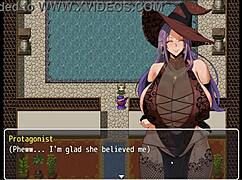 mirenas manor hentai game pornplay ep 1 bath titjob with gigantic witch boobs