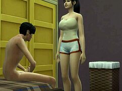 Did the stepson break his stepmother's pussy with huge tits and creampie blowjob?