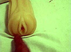 playing with artificial pussy for solo fun