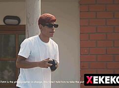 Spying on big tits Latina changing