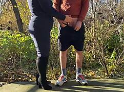 Stepson in Law Forces Me into Kinky Outdoor Handjob