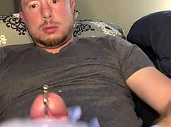 flexible guy plugs and masturbates with monster cock toys 😈