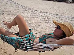 Long Dress, No Panties, Flashing My Hairy Charm On A Public Beach Feels So Wild!