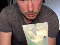 flexible guy plugs and masturbates with monster cock toys 😈