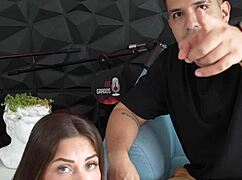 Latina Pornstar Sara Blonde Gags on Huge Cock After Hot Interview