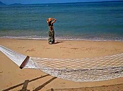 Long Dress, No Panties, Flashing My Hairy Charm On A Public Beach Feels So Wild!