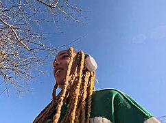 ebony luna black recognizes me on the street and takes me home for rough pov sex