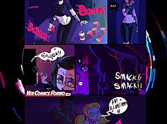 एनिमे स्टाइल में कार्टून कैरेक्टर्स की जोरदार पार्टी