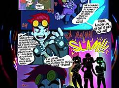 Cartoon Characters Party In Anime Style