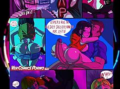 Cartoon Characters Party In Anime Style