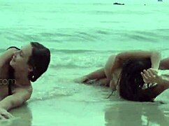 Ever seen four beauty girls naked on the beach?