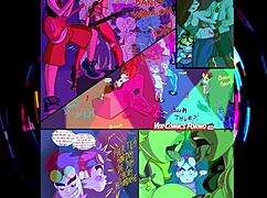 Cartoon Characters Party In Anime Style