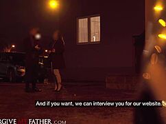 Roughly Fucked Waitress in Van with Natural Tits?