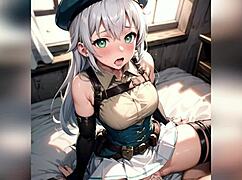 A horny teen with big tits gets her tight cunt and ass fucked by a huge cock in 3D animation