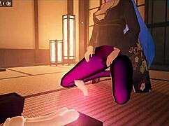 Futanari Girl Dominates Living Dildo With Intense Footjob