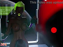 horny blue bitch deepthroats futa cock