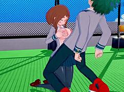 Ochako Uraraka and Izuku Midoriya in Intense Hentai Sex Action!