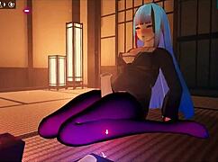 Futanari Girl Dominates Living Dildo With Intense Footjob