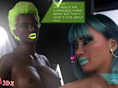 horny blue bitch deepthroats futa cock