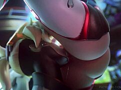 Veo a D.Va, Mercy y Widowmaker hacer defloración lésbica con lamidas y mamadas