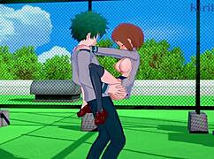 Ochako Uraraka and Izuku Midoriya in Intense Hentai Sex Action!