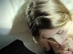 Sexy Blonde Hottie Sucking Huge Cock in Wild Hentai Action with Russian Amateur for Epic Facial Cumshot