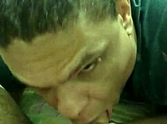 sucking the delivery guy's cock and swallowing his cum 😋🍆