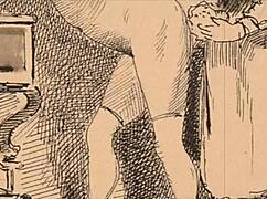 vintage erotic drawings with steamy retro vibes.