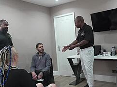 Whoa! Cuckchair delivered for cuckold, then BBC gangbang explodes!