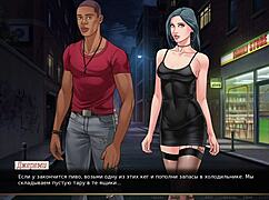 In this anime game, the teen with small tits faces a huge monster cock in intense sex