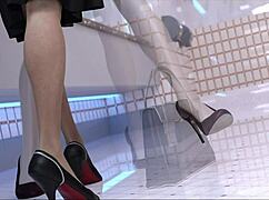 Blonde hentai girl exposes big tits and ass!