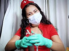 Ever seen a medical edging compilation with dominafire in latex at the hospital?