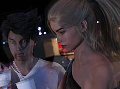 Blonde hentai girl exposes big tits and ass!