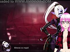 In the mirror, Daisy the dark elf embarks on her pleasure route, big tits bouncing in hentai bdsm