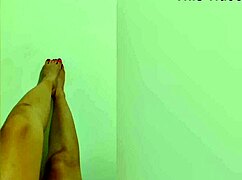 Cute girl shows her sexy legs and then masturbates her wet hole