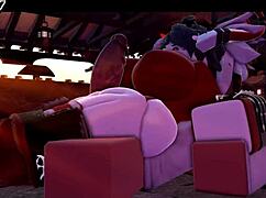 SUCCUBUS THIGHJOB WITH ROUGH TIT GRABBING AND BOOB SQUEEZING IN 3D HENTAI ANIME!