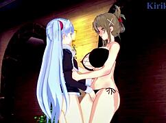 Sagiri Sakurai And Chitose Kisaragi And Ruri Hoshino Feel Deep Emotions In Intense Lesbian Play From Super Robot Wars T & V & Martian Successor Nadesico Hentai