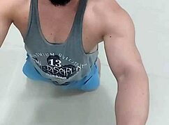 Curious tourist bends over for big ass in gym!