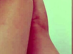 Cute girl shows her sexy legs and then masturbates her wet hole