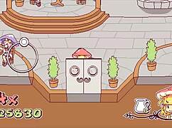 kinky futanari waitress puts cum on pizza in hentai game