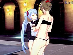 Sagiri Sakurai And Chitose Kisaragi And Ruri Hoshino Feel Deep Emotions In Intense Lesbian Play From Super Robot Wars T & V & Martian Successor Nadesico Hentai