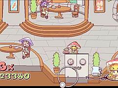 kinky futanari waitress puts cum on pizza in hentai game