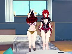 Mori Calliope and Ninomae Inanis in wild 3D hentai sex with Hololive VTuber