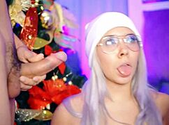 Does cute blonde Valentina give blowjob while boyfriend smokes?